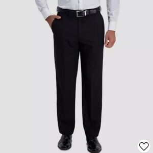 Haggar H26 Men's Premium Stretch Classic Fit Dress Pants Black 42x32